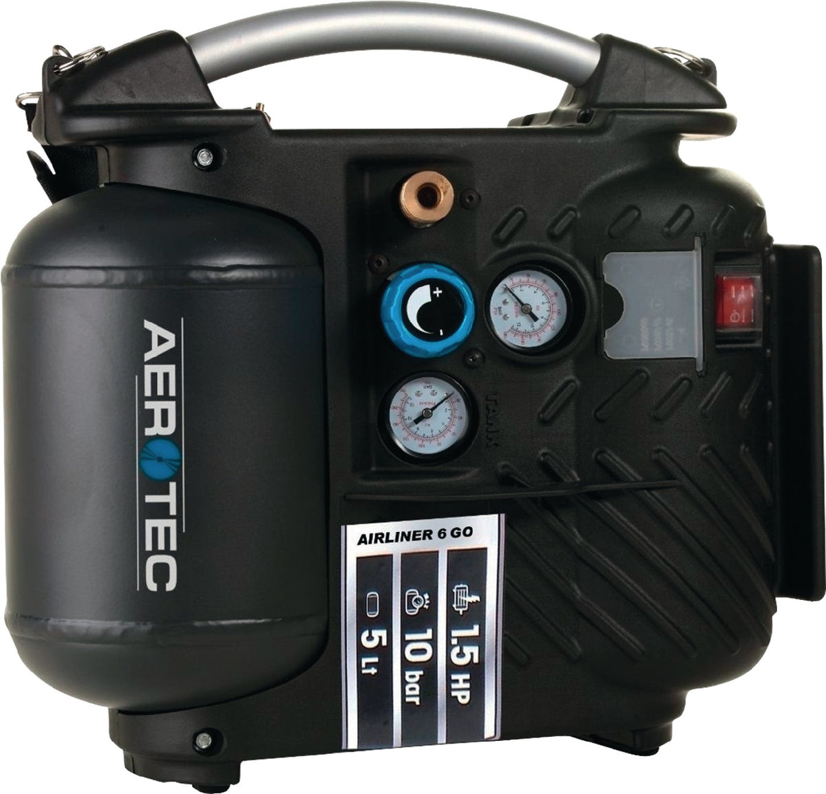 AEROTEC Airliner 5 GO Kompressor – ölfrei, 200 l/min Ansaugleistung, 10 bar, 5 l