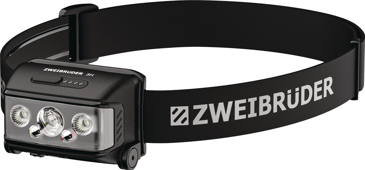 ZWEIBRÜDER LED-Stirnleuchte ZB3H mit 2000 mAh Akku, USB-C und 150 m Leuchtweite
