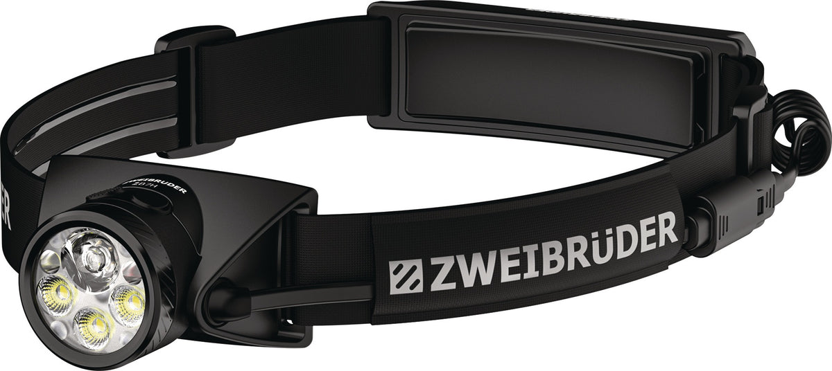 ZWEIBRÜDER LED-Stirnleuchte ZB3H mit 2000 mAh Akku, USB-C und 150 m Leuchtweite