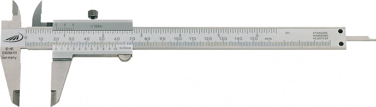 HELIOS PREISSER Taschenmessschieber DIN 862 SOFT-SLIDE 150 mm mit Feststellschraube
