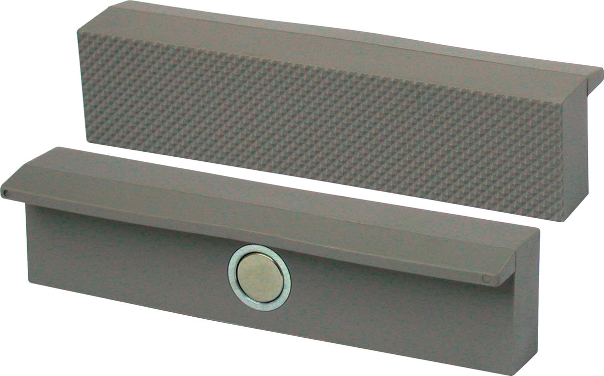 BROCKHAUS Schraubstockschutzbacke 100 mm mit Riffelung – Polyurethan, Neodym-Magnet