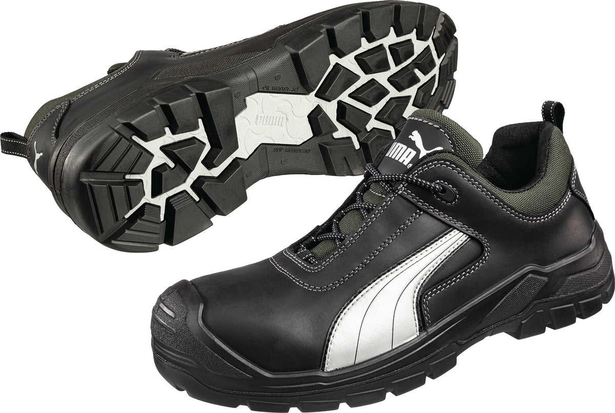 PUMA Cascades Low Sicherheitsschuh S3S FO CI HI HRO SR – Gefettetes Vollrindleder, metallfrei, Gr. 40