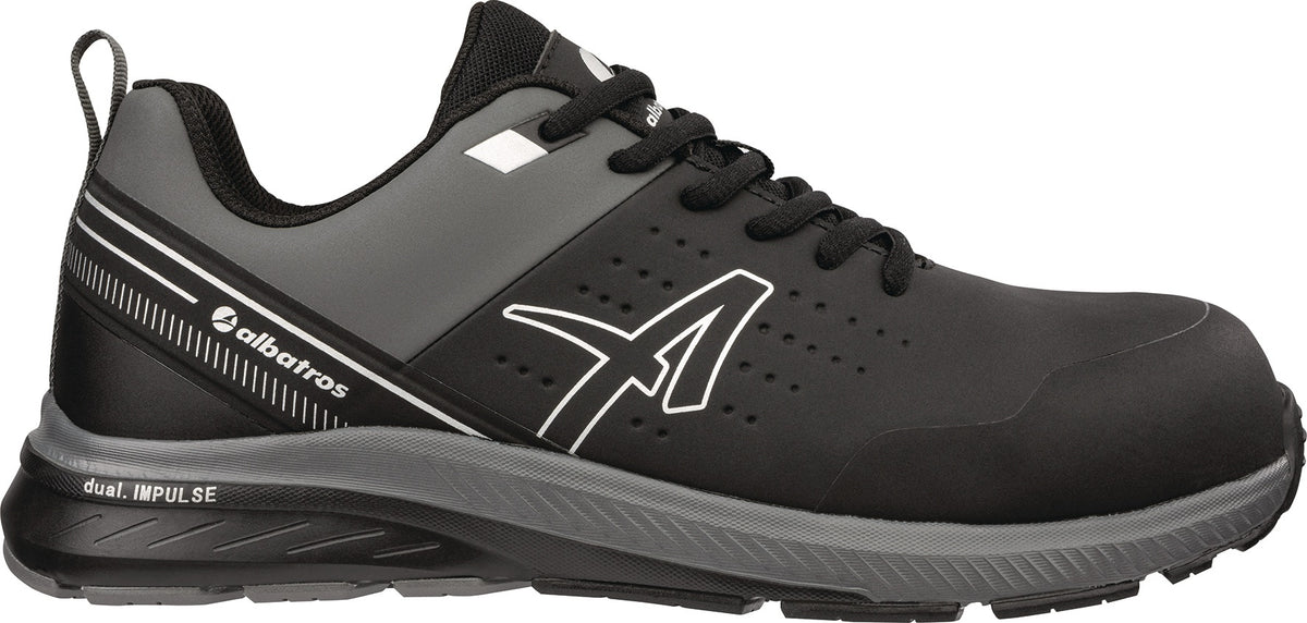 ALBATROS Sicherheitsschuh Vigor 2 Impulse Black Low S3S ESD – Mikrofaser, Fiberglaskappe