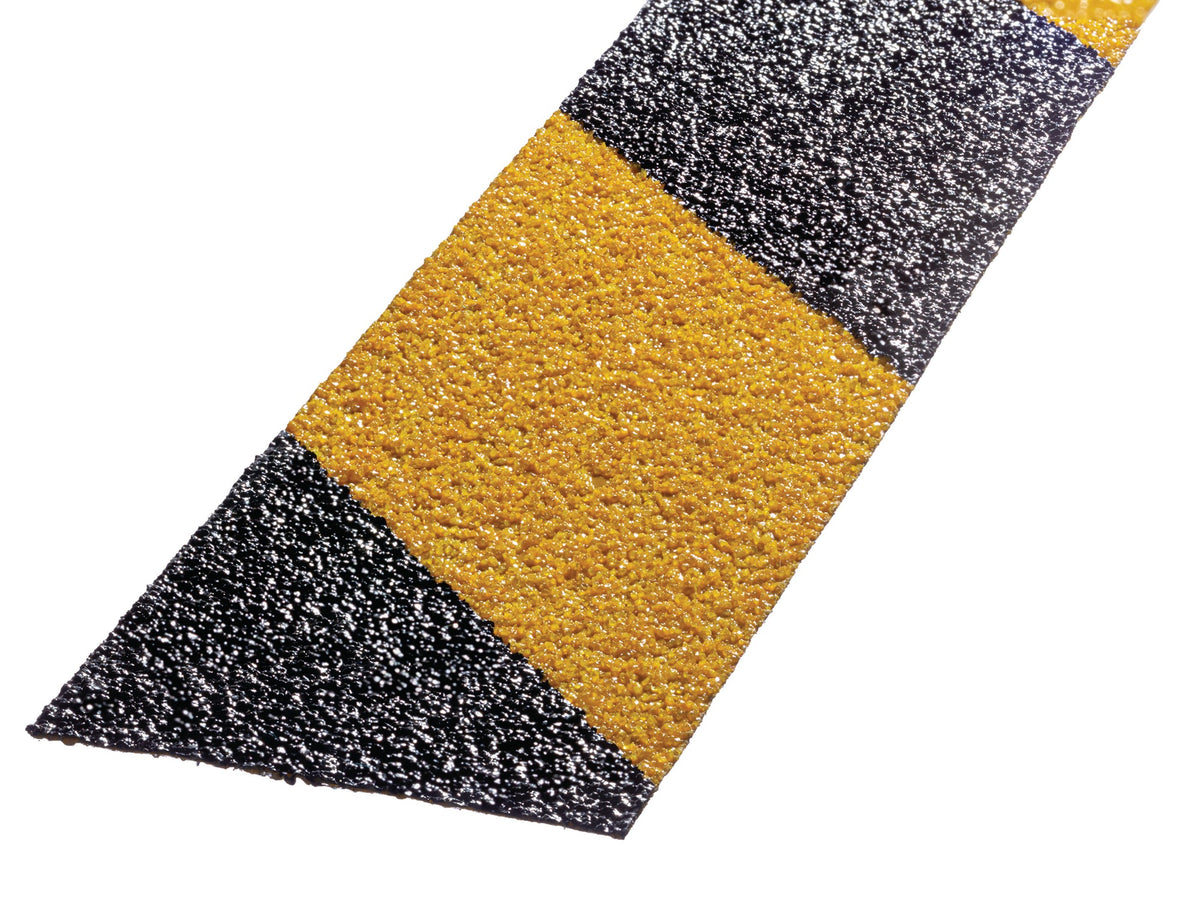 tesa Antirutschklebeband extra stark 60954 – 18 m x 50 mm, schwarz/gelb, R13