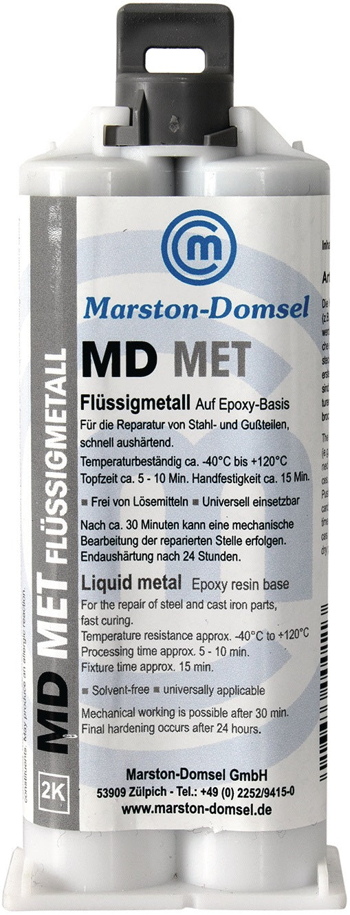 MARSTON 2K-Epoxidflüssigmetall MD MET 35g Doppelspritze – Reparaturmasse für Metall, Holz & Kunststoff