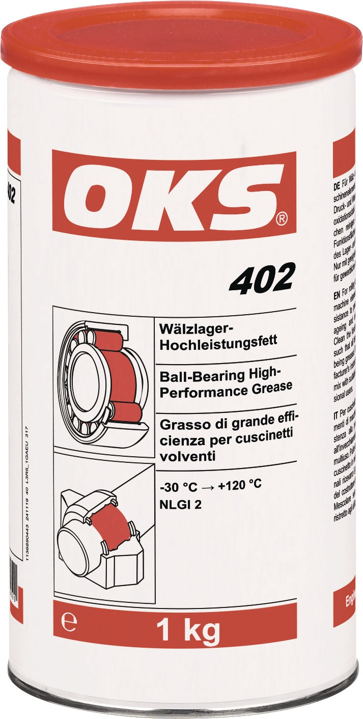 OKS 402 Wälzlager-Hochleistungsfett beige 1kg Dose – Mehrzweckfett NLGI 2, 10er-Pack
