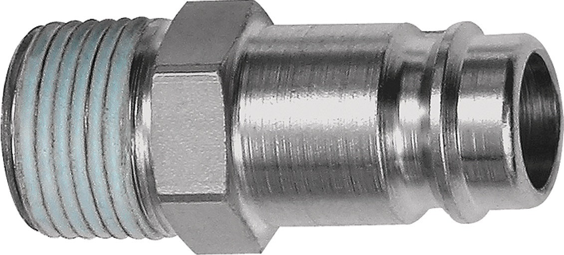 RIEGLER Stecknippel Stahl gehärtet/vernickelt DN 10 AG R 1/4 Zoll – 10 Stück