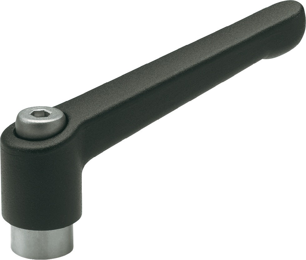 Verstellbarer Klemmhebel GN 300.1 M16 von GANTER – Edelstahl Gewindeeinsatz, Zink-Druckguss Griff