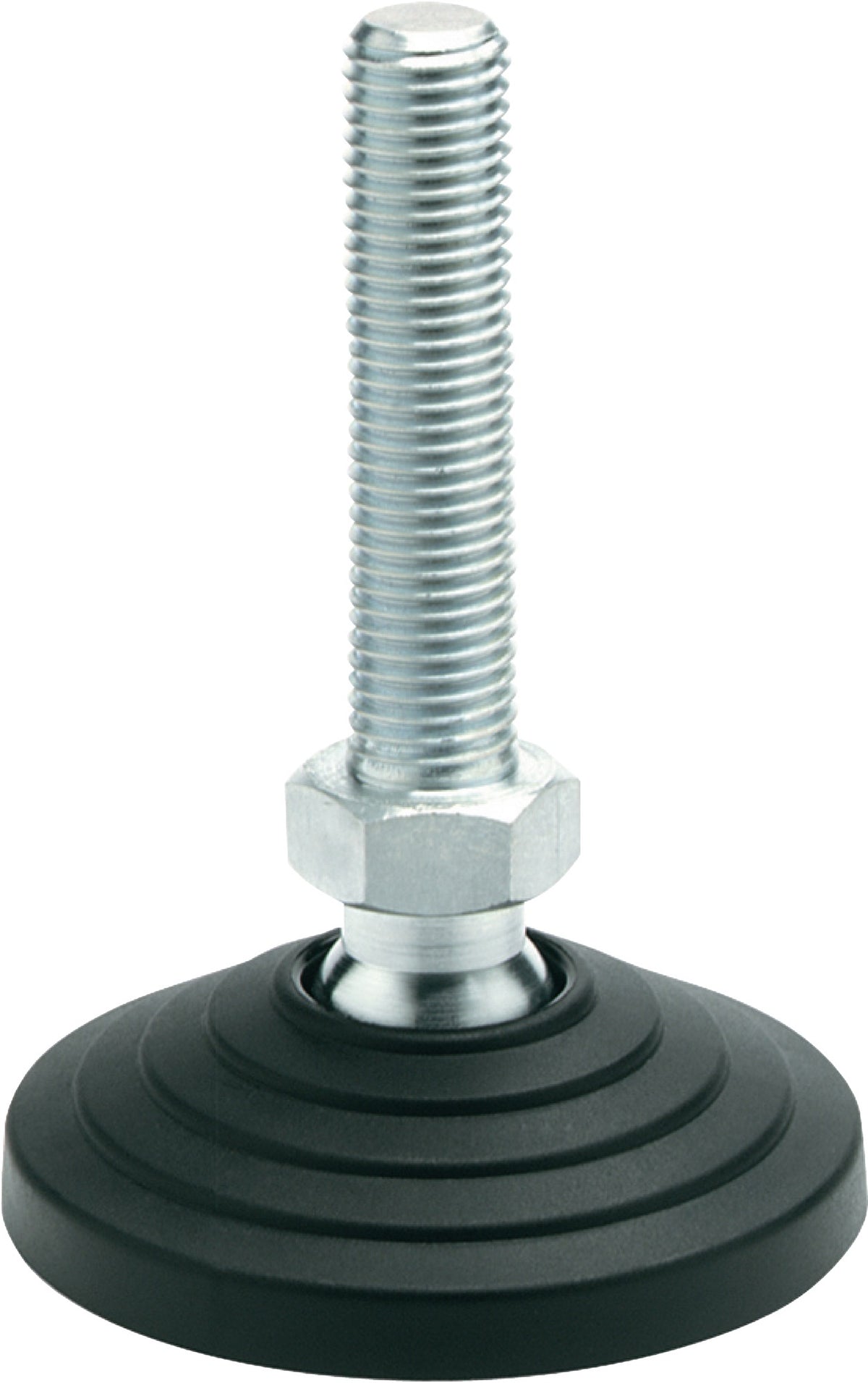 GANTER Kunststoff-Gelenkfuß GN 344, Ø 100 mm, M10, 18 kN, mit Gummiauflage