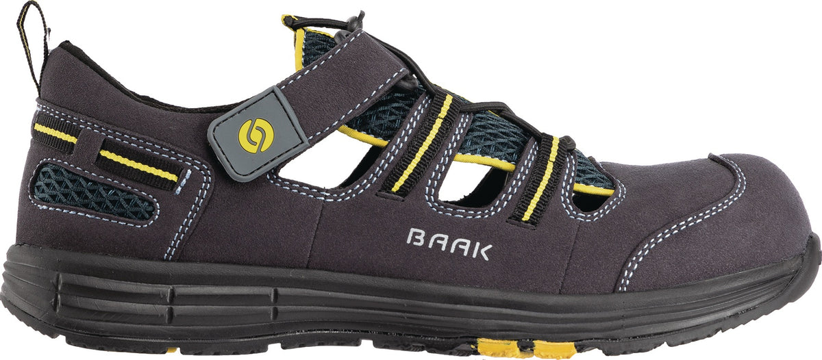 BAAK Sicherheitssandale Rene2 S1PS ESD – Mikrofaser/Mesh, blau/gelb, Gr. 40