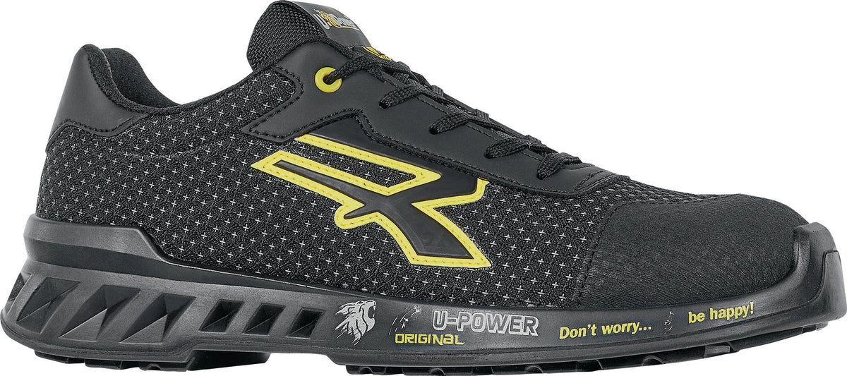 U.POWER Sicherheitsschuh MATT S3S CI FO SR ESD, Gr. 40, Weite 11, schwarz/gelb