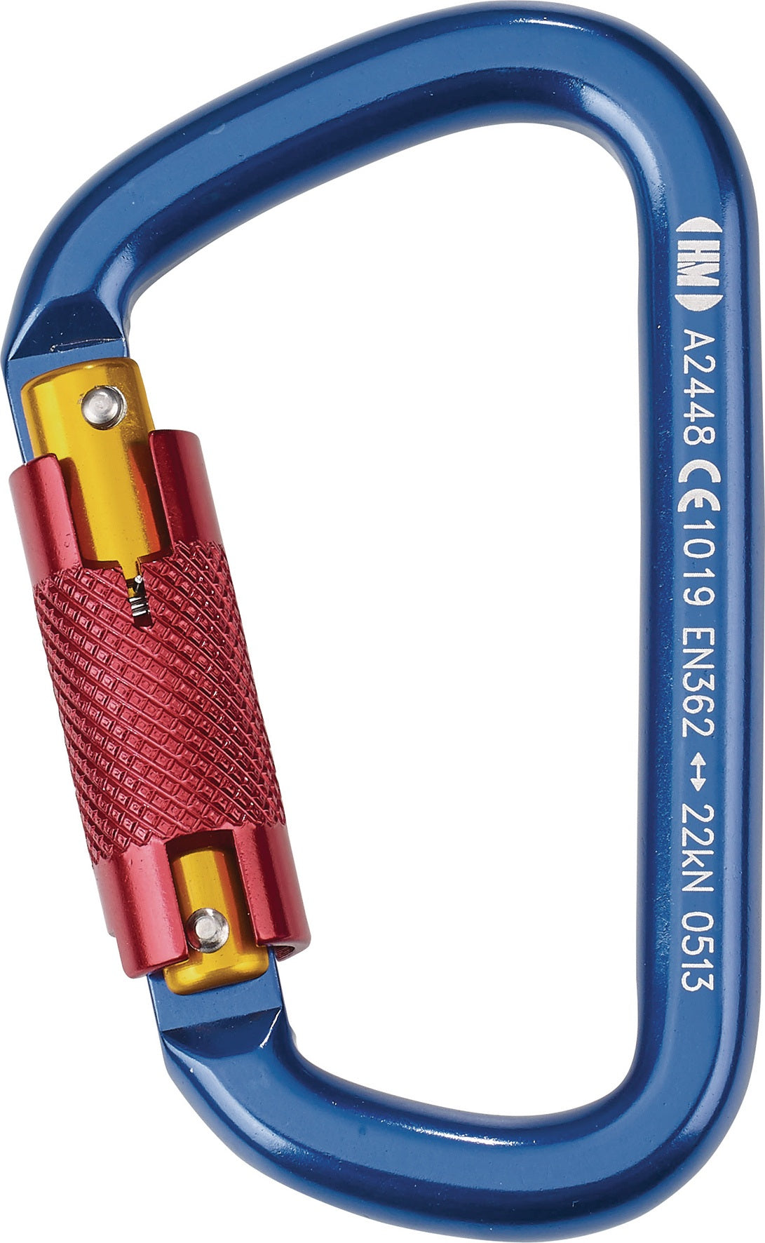 MAS Bergsteigerhaken BS15 Aluminium EN 362 Kl. B HMS mit Twistlock Autolock