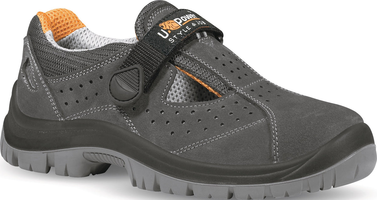U.POWER Sicherheitssandale MAGIC S1PL FO SR aus Veloursleder, Gr. 40, Weite 11