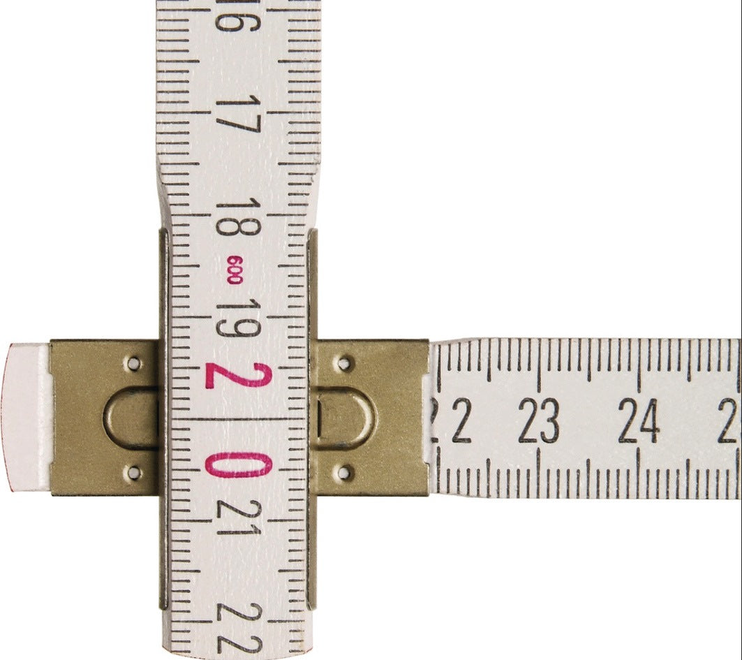 STABILA Gliedermaßstab 1607, 2 m, Buchenholz weiß, mm/cm-Teilung, EG III, 10 Glieder