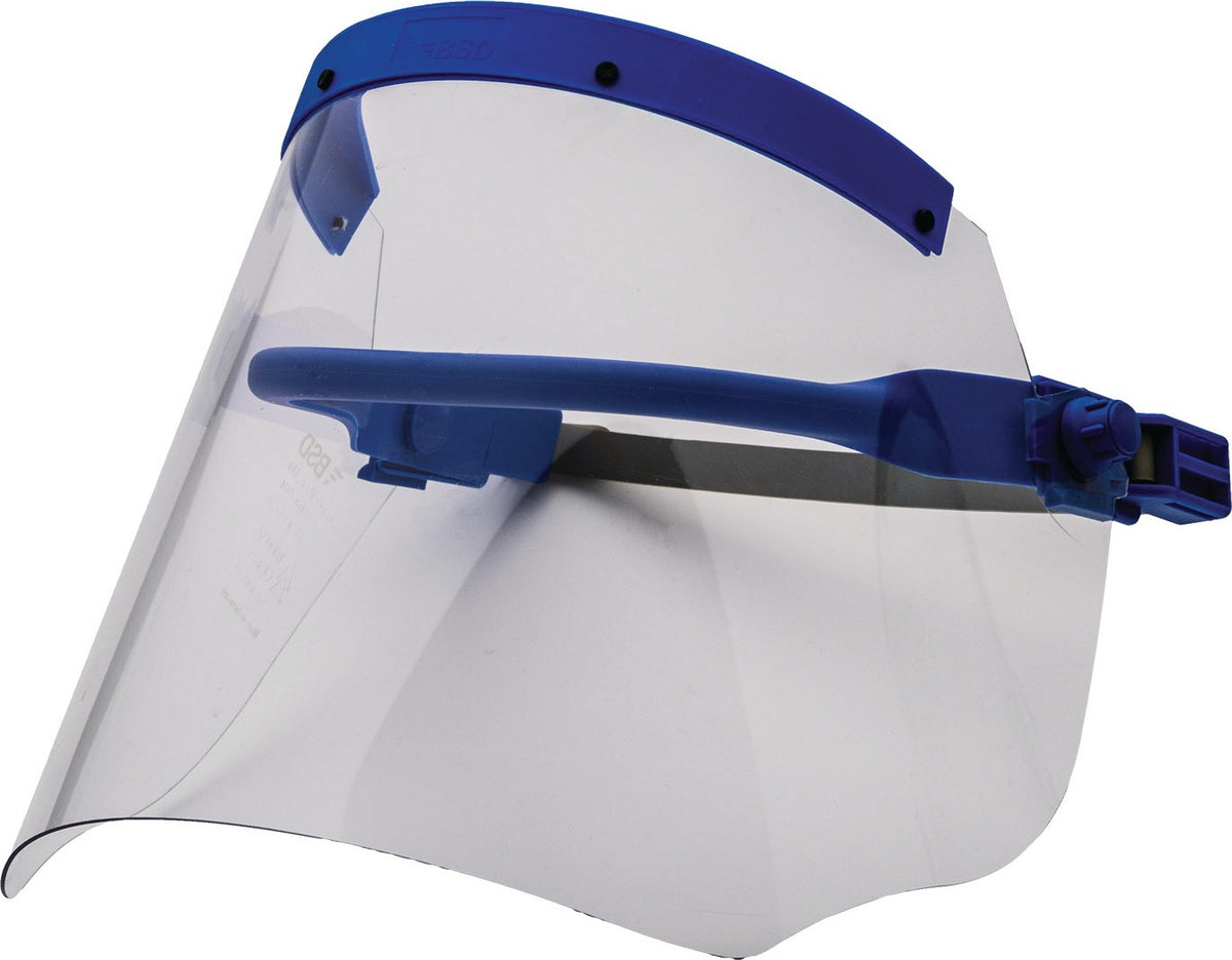VOSS Elektrikerschutzschild glasklar mit Helmhalterung 500x250 mm – Störlichtbogenschutz APC 1