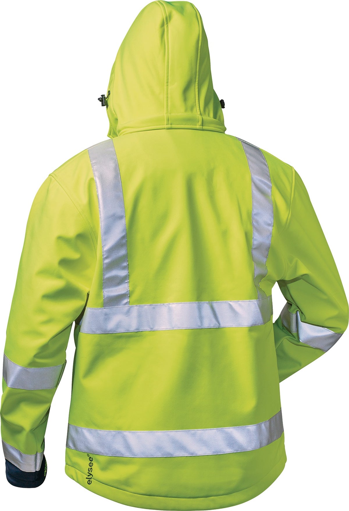 ELYSEE Warnschutz-Softshelljacke LIAM Gr. M – fluoreszierend gelb/marine, EN ISO 20471 Kl. 3