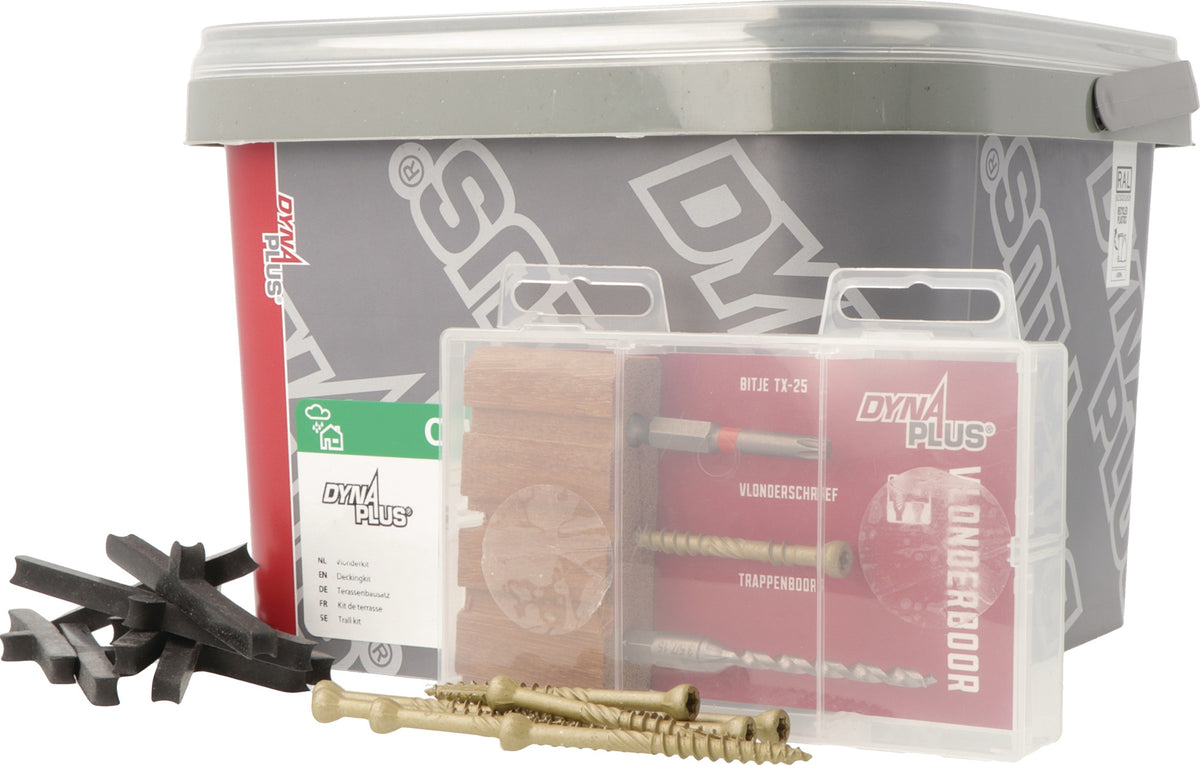 DYNAPLUS Terrassenschraubenset XTREME 5x60 mm Kohlenstoffstahl AR-Beschichtung 300 Stück