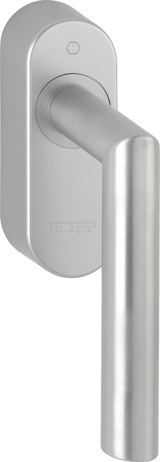 HOPPE eFenstergriff Amsterdam E0400/FR-408 SecuSignal® Edelstahl matt – Funk-Fenstergriff mit Secustik® und VarioFit®