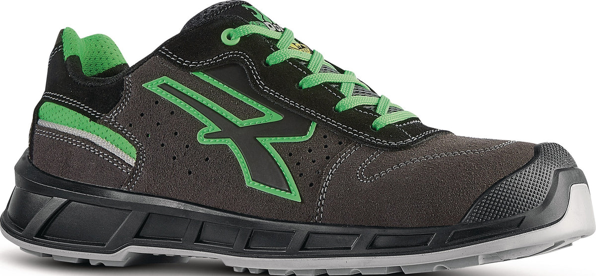 U.POWER Sicherheitshalbschuh Taylor S1PS FO SR ESD – Metallfreier Schutz mit Veloursleder, Gr. 40
