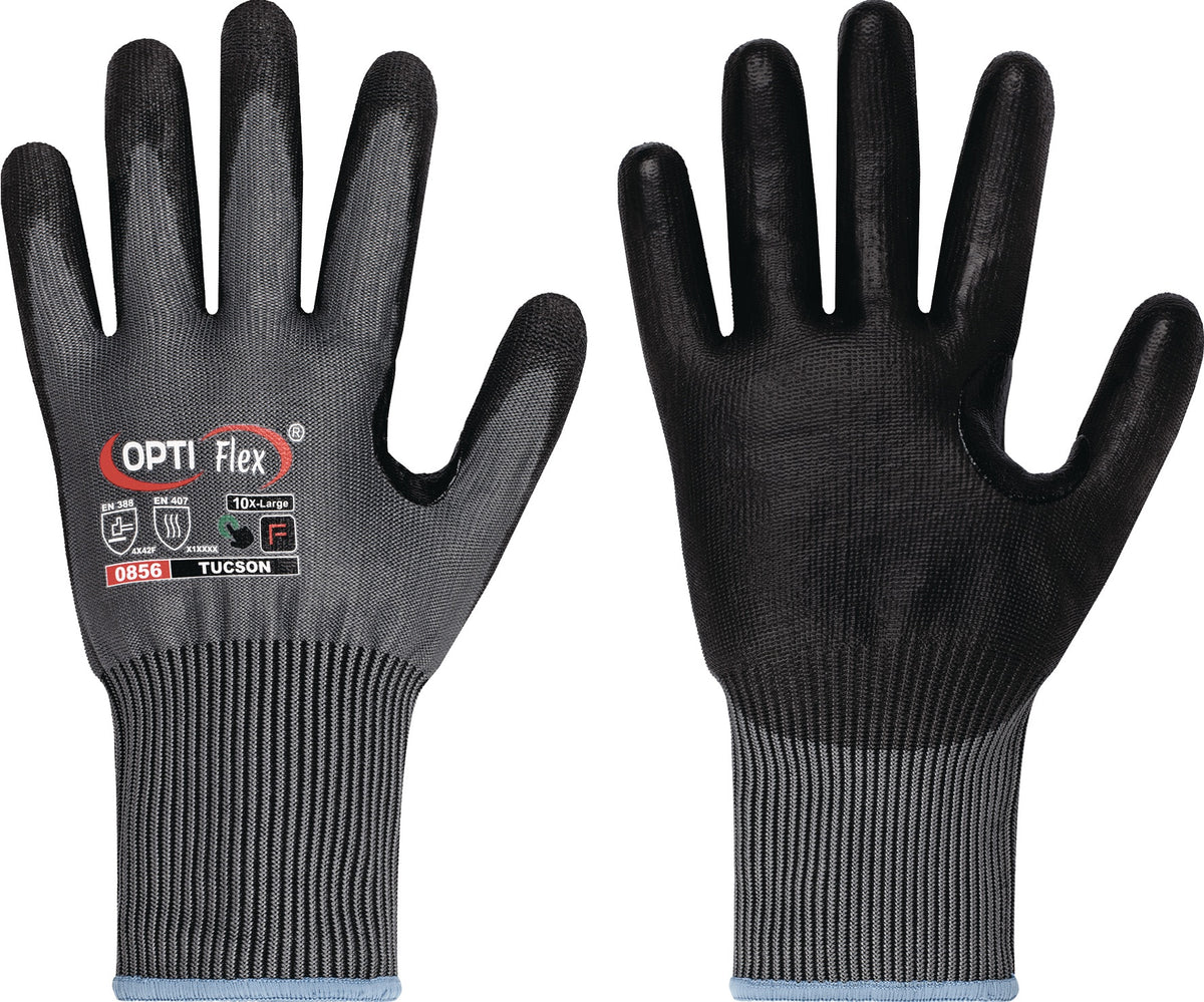 OPTIFLEX Schnittschutzhandschuhe TUCSON Gr.9 grau/schwarz EN388/EN420 PSA II – 6 Paar