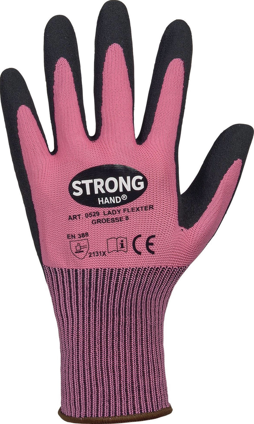 STRONGHAND LADY FLEXTER Handschuhe Gr. 6 pink/schwarz EN 420/EN 388 PSA II – 12 Paar