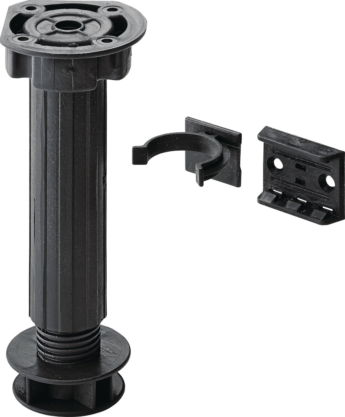 HETTICH Sockelverstellfuß Kunststoff schwarz, Verstellbereich 100-150 mm, 200 kg belastbar