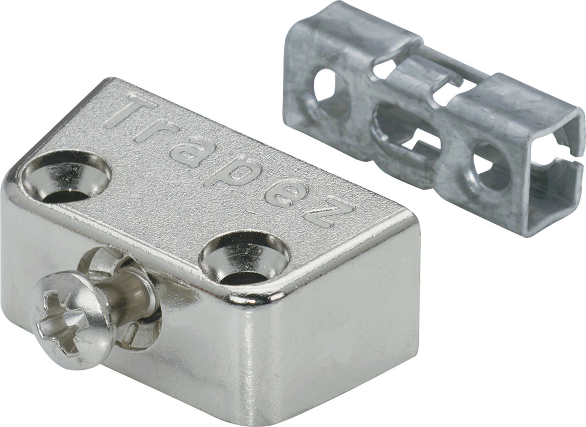 HETTICH Trapezverbinder Zinkdruckguss vernickelt – Möbelverbinder mit vormontierter Schraube