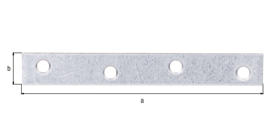 GAH Flachverbinder Stahl sendzimirverzinkt 120 x 16 mm, 4 Löcher, 1,75 mm – 100 Stück