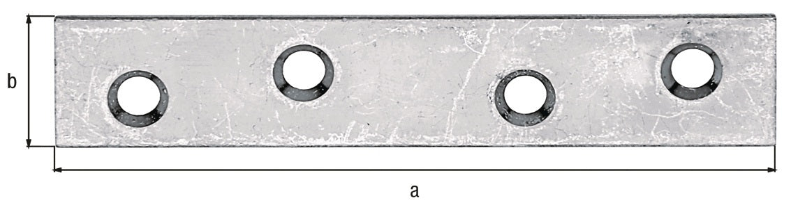 GAH Flachverbinder Stahl sendzimirverzinkt 120 x 16 mm, 4 Löcher, 1,75 mm – 100 Stück
