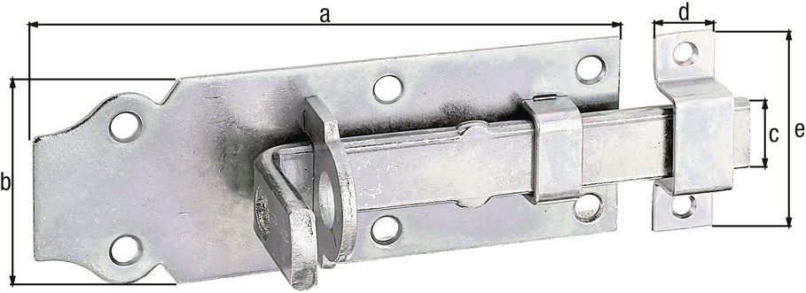 GAH Schlossriegel 120 mm Stahl galv. verzinkt dickschichtpassiviert, Ausschub 33 mm