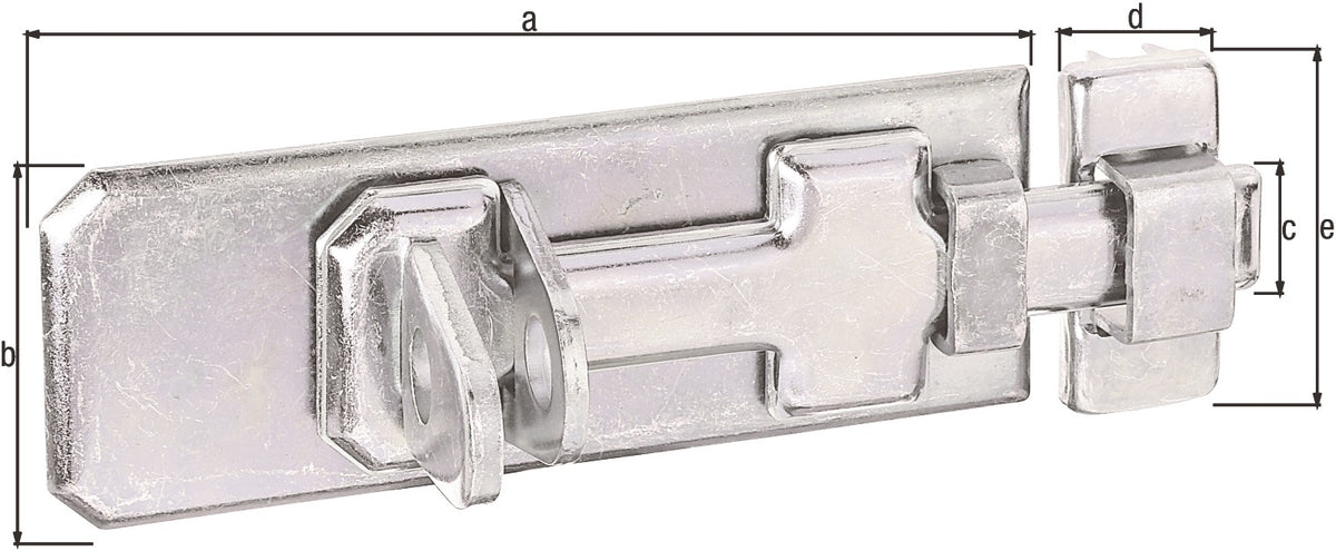 GAH Sicherheits-Schlossriegel 80 mm Stahl galvanisch verzinkt dickschichtpassiviert
