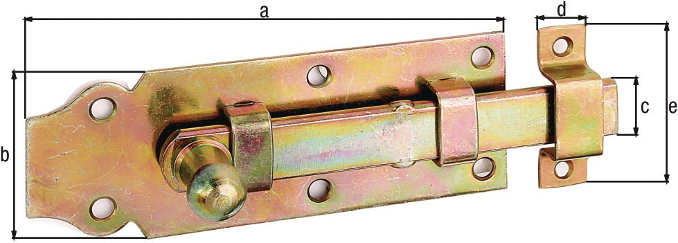 GAH Türriegel Stahl 160 mm, galvanisch verzinkt, mit Knopfgriff und Schlaufe