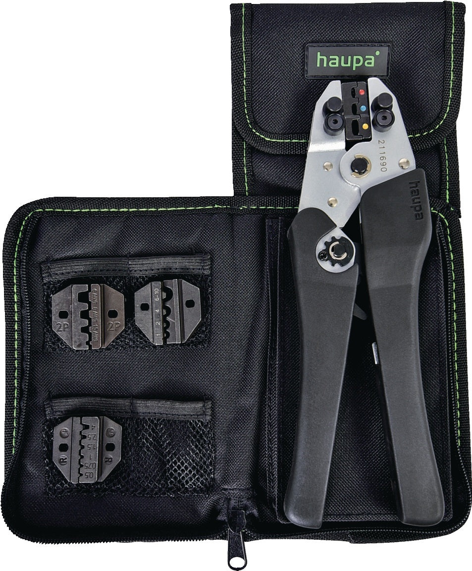 HAUPA Crimpzange X-Crimp 227 mm für 2,5–6 mm² – Schnellwechsel-Presseinsätze