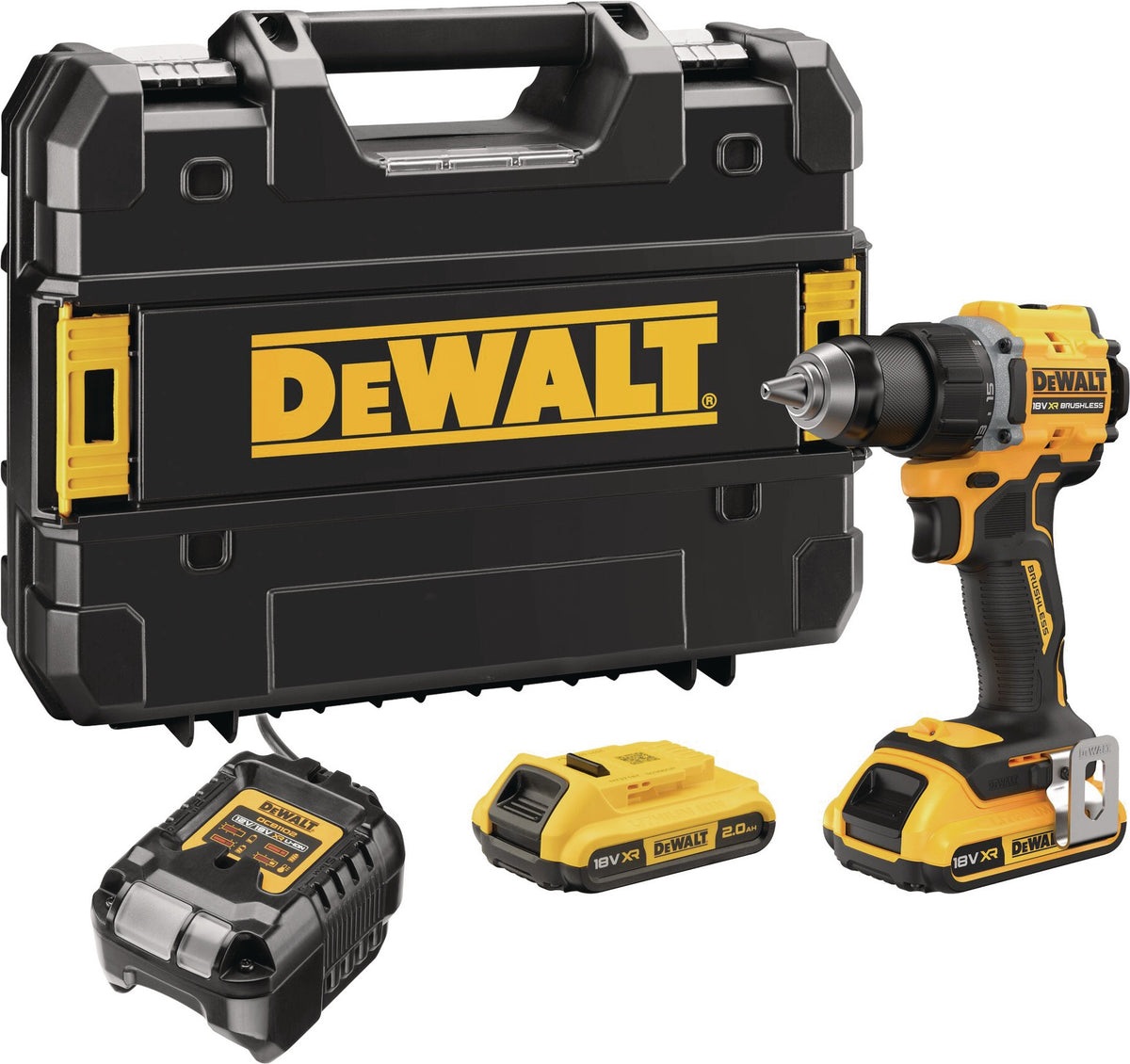 DEWALT DCD794D2T-QW Akku-Bohrschrauber 18V 2Ah 74Nm bürstenlos