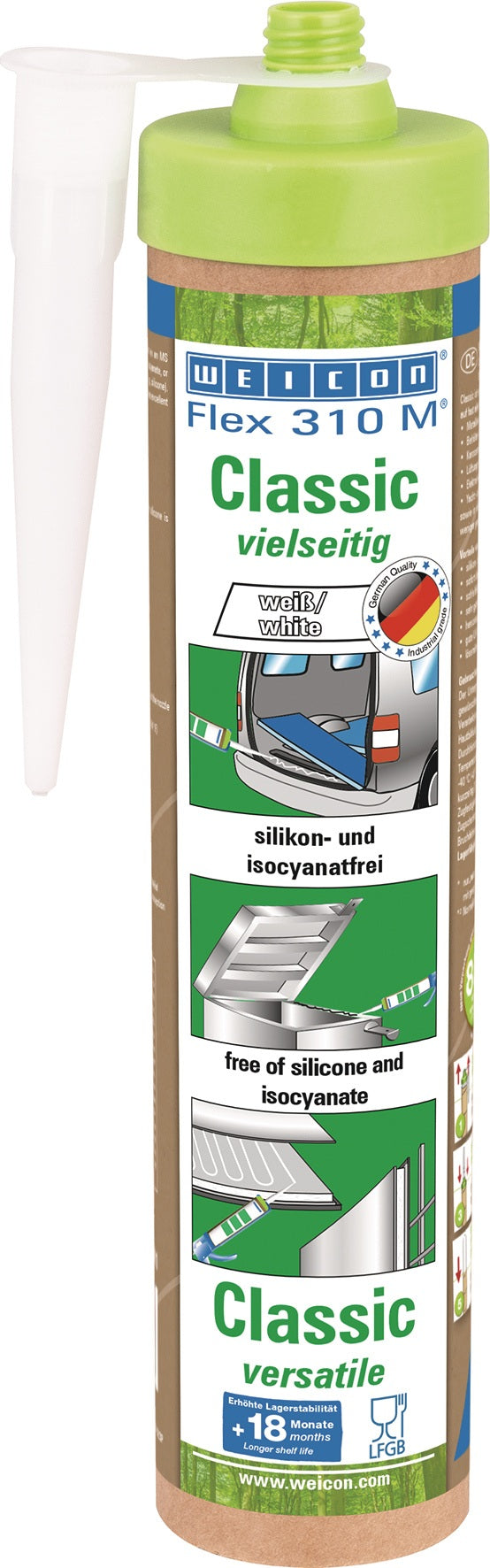 WEICON Flex 310 M® Classic Kleb- und Dichtstoff weiß 310 ml – 12 Stück