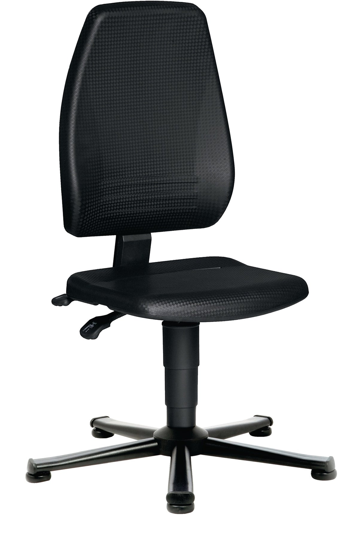PROMAT Arbeitsdrehstuhl mit Bodengleitern, Integralschaum schwarz, Sitzhöhe 440-620 mm