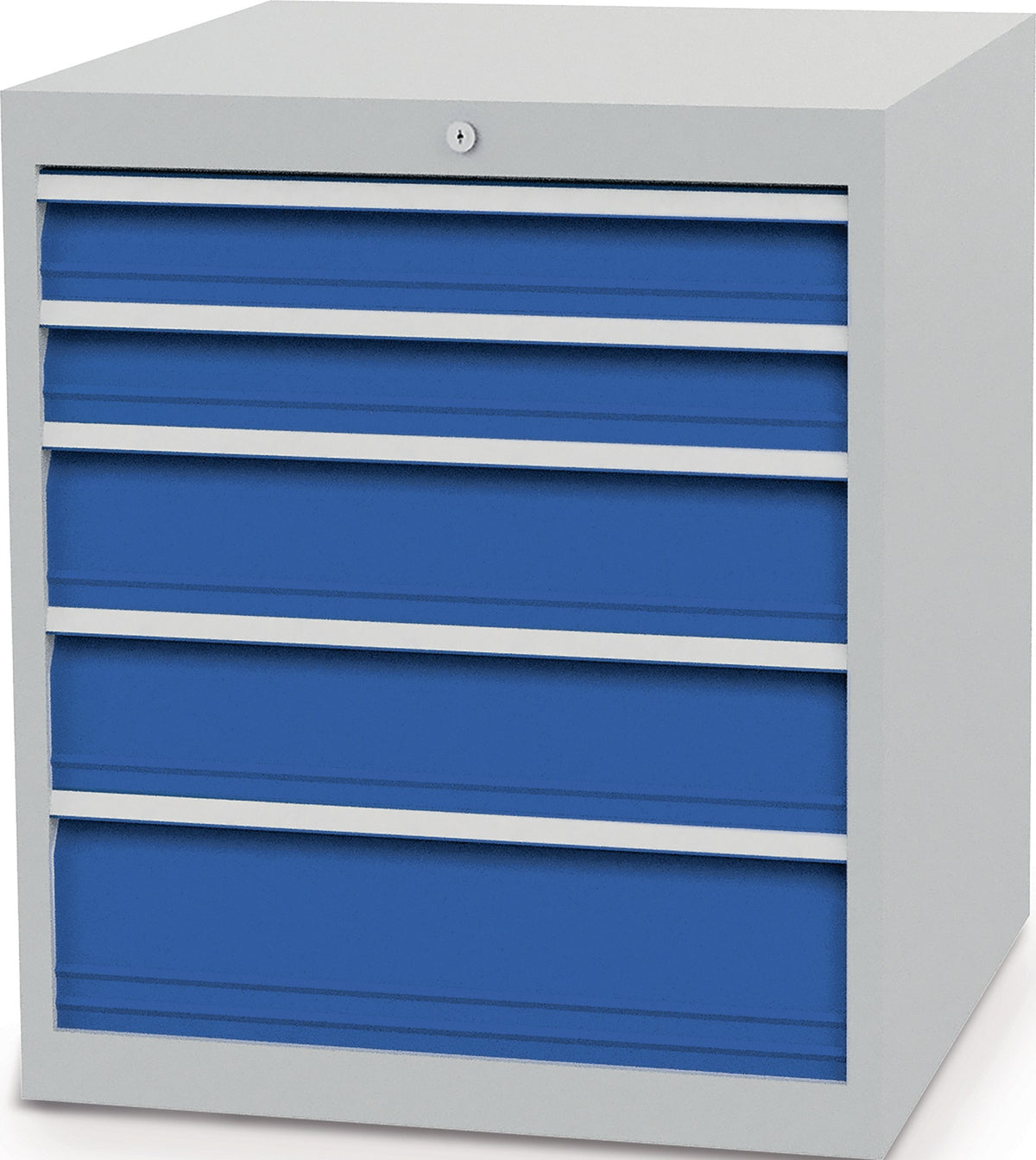 BEDRUNKA+HIRTH Schubladenschrank 6 Schubladen Vollauszug 1019x705x736 mm lichtgrau/signalblau