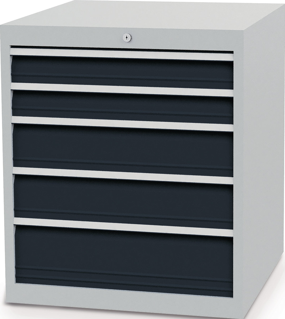 BEDRUNKA+HIRTH Schubladenschrank 6 Schubladen Vollauszug 1019x705x736 mm lichtgrau/signalblau