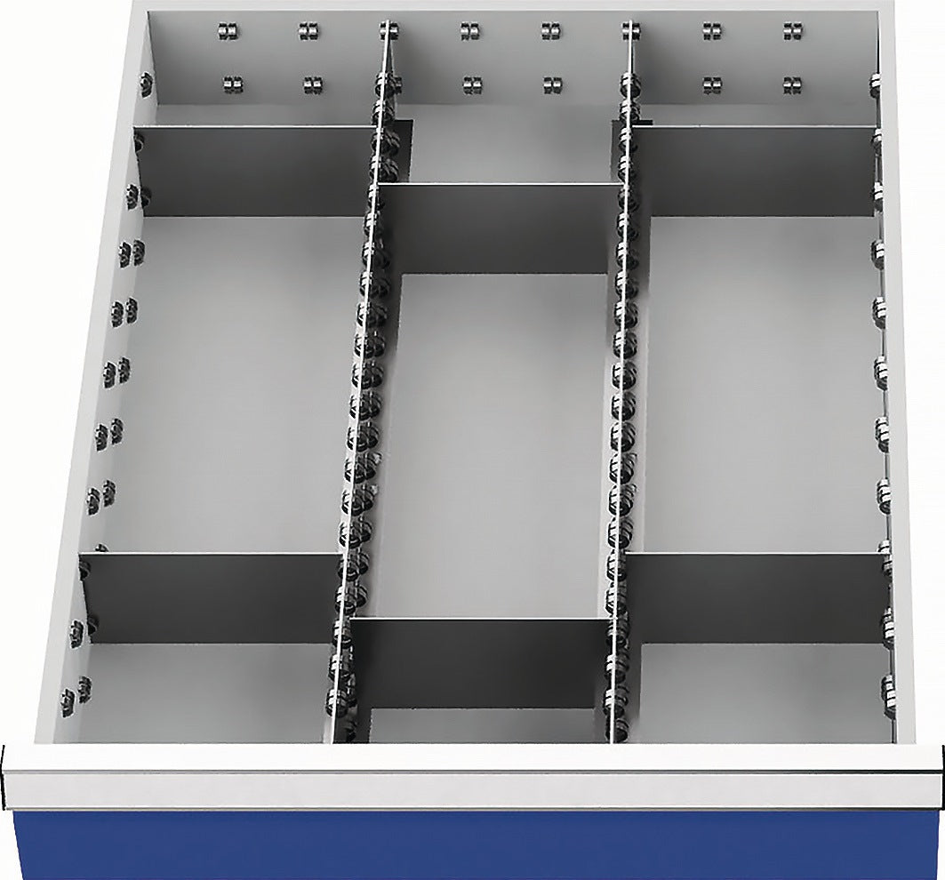 Bedrunka & Hirth Schubladenunterteilungsmaterial Front-H. 150 mm 2 Längs-/6 Querteiler Schubladenbreite 450 mm