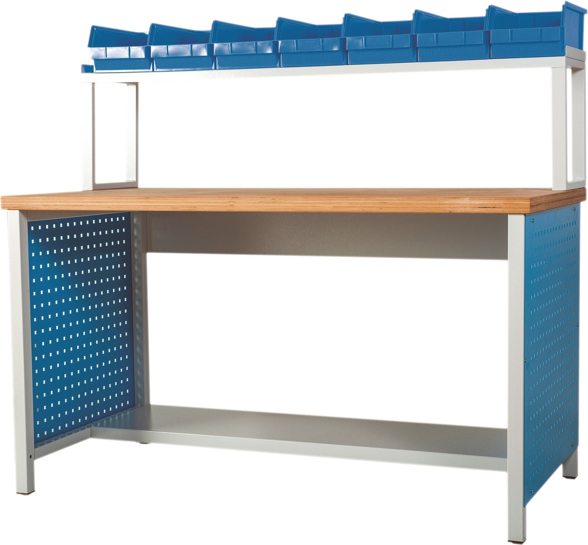 Rahmenaufsatz für Werkbank H 360 x B 1500 x T 300 mm lichtgrau RAL 7035 von BEDRUNKA+HIRTH