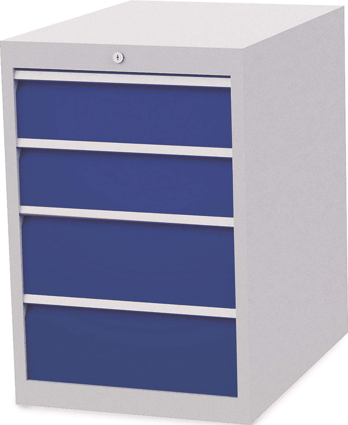 BEDRUNKA+HIRTH Schubladenschrank 3 Schubladen Vollauszug lichtgrau/signalblau