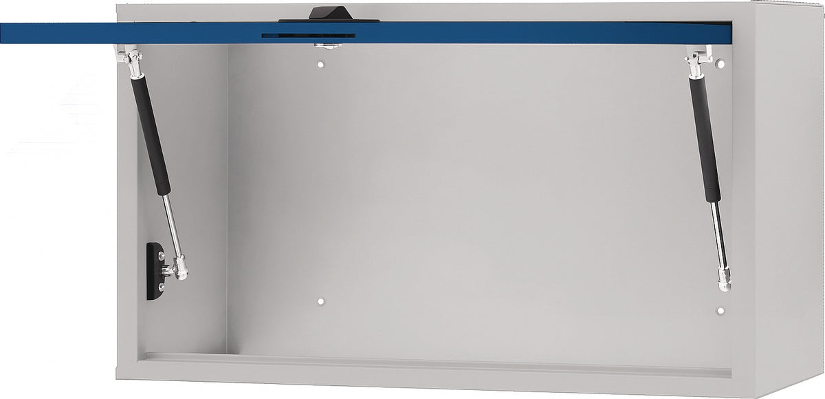 BEDRUNKA+HIRTH Hängeschrank 400x700x310 mm mit Vollblechtür, lichtgrau – Stahlblech, Klapptür mit Gasfeder