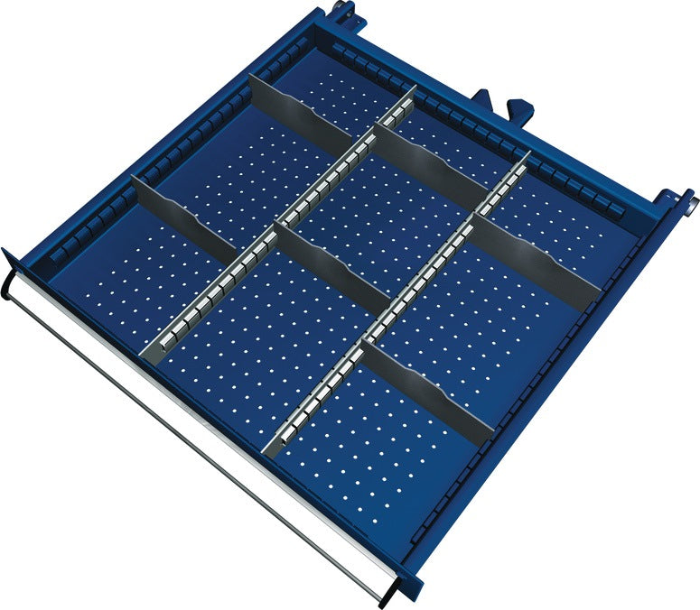 KLW-LUTZ Schubladenunterteilungsmaterial Front-H.75mm 2 Längs-/6 Querteiler für Werkbänke PW 700