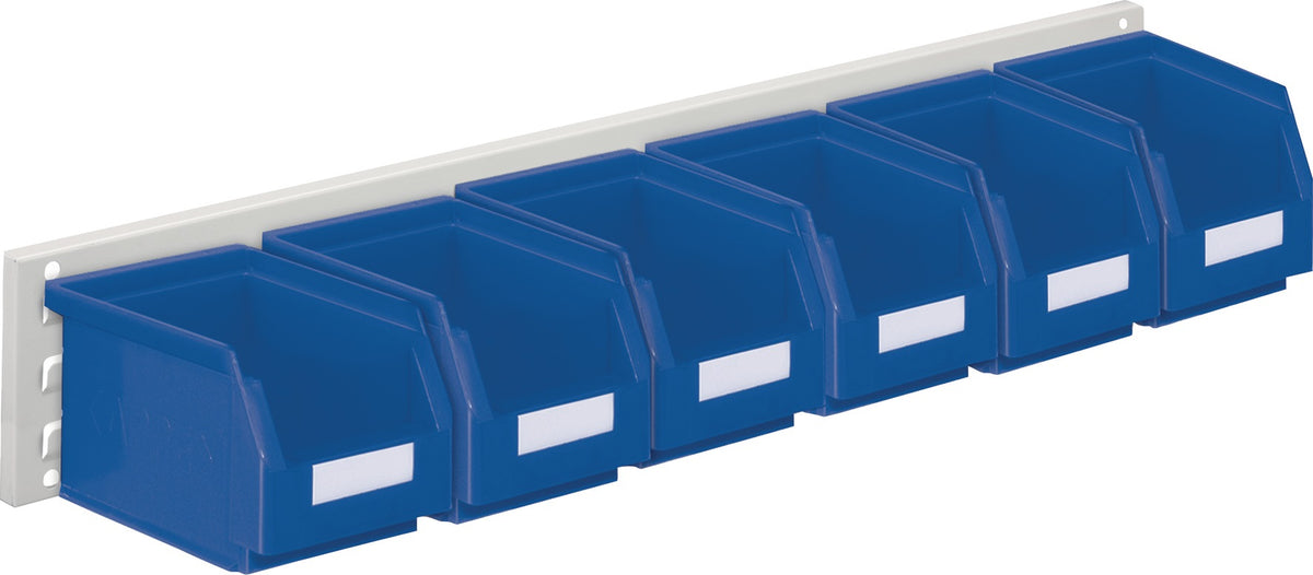 RASTERPLAN Sichtlagerkastenset 920x250x140 mm Stahlblech/Polyethylen blau