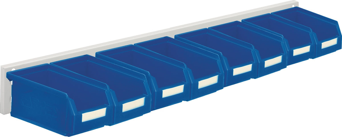 RASTERPLAN Sichtlagerkastenset 920x250x140 mm Stahlblech/Polyethylen blau