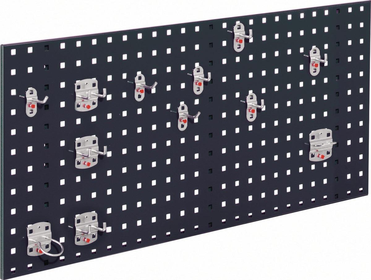 RASTERPLAN Lochplatte 450x1000 mm anthrazitgrau RAL 7016 12-teilig mit Werkzeughaltern