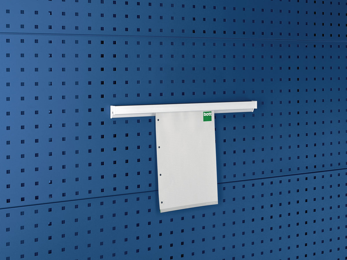 BOTT Dokumentenhalter DIN A4 hoch Aluminium 500x10x50 mm für Lochplatten