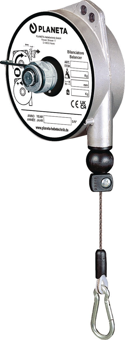 PLANETA Federzug TCN 9311 mit Edelstahl-Drahtseil, 1,6 m Seillänge, Tragfähigkeit 0,4-1 kg