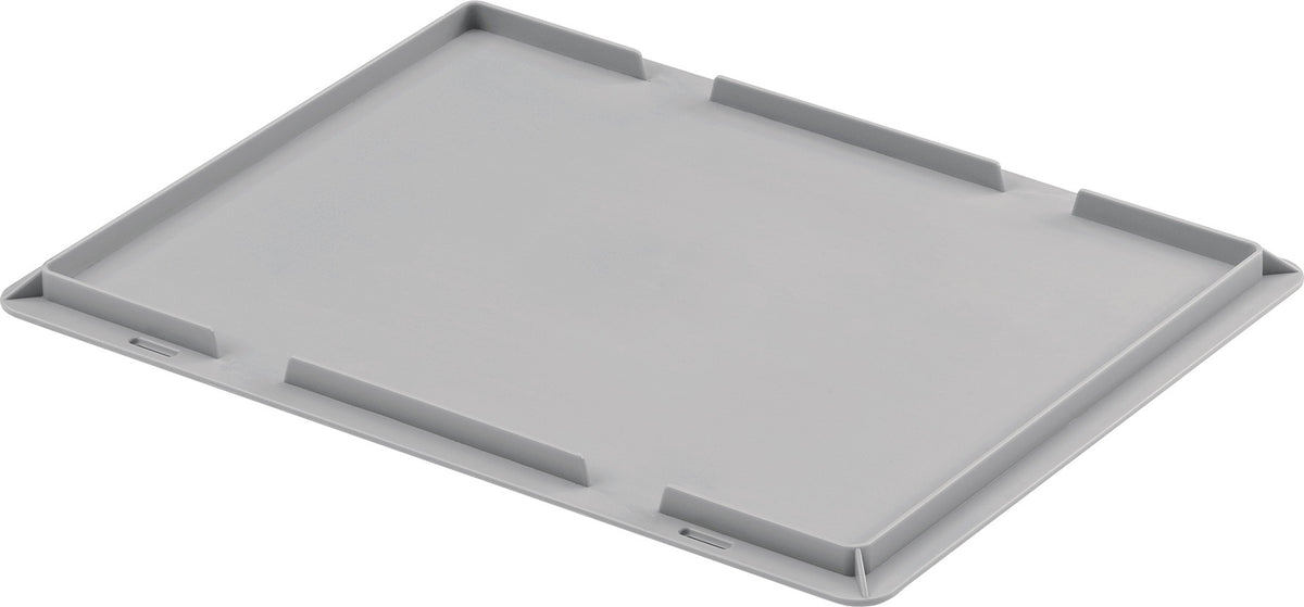 UNISTA Auflagedeckel 300x200 mm hellgrau – Passgenauer Deckel aus Polypropylen für Transportstapelkästen