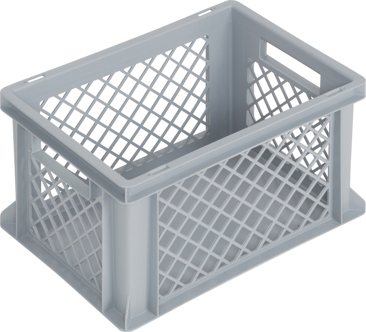 LOCKWEILER Transportbehälter 400x300x170 mm grau PP mit Durchfassgriff und durchbrochenen Seitenwänden
